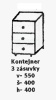 Kontejner 3 zás. na kolečkách KNY